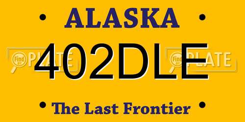 402DLE Alaska License Plate