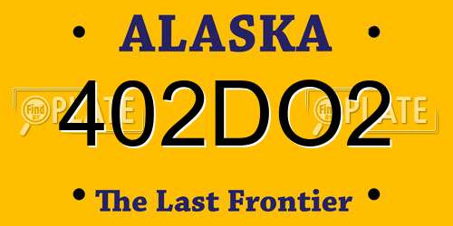 402DO2 Alaska License Plate