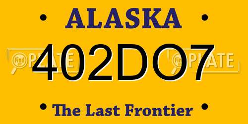 402DO7 Alaska License Plate
