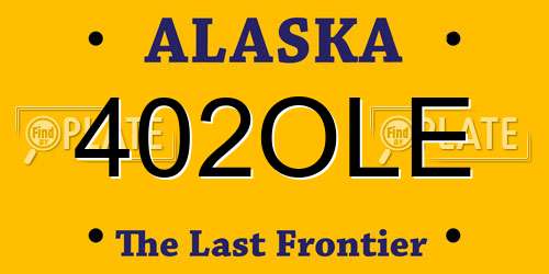 402OLE Alaska License Plate