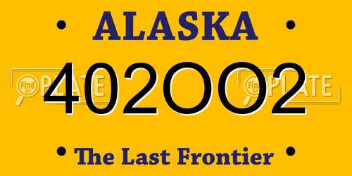 402OO2 Alaska License Plate