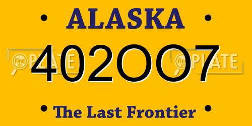 402OO7 Alaska License Plate