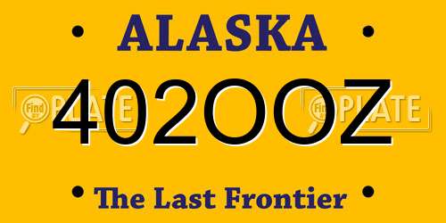 402OOZ Alaska License Plate