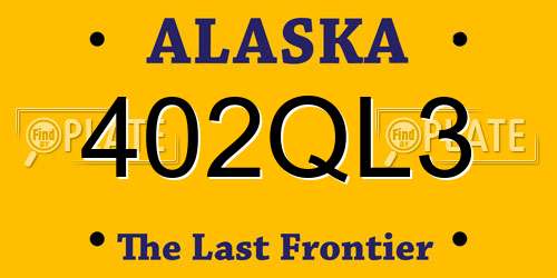 402QL3 Alaska License Plate