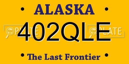 402QLE Alaska License Plate