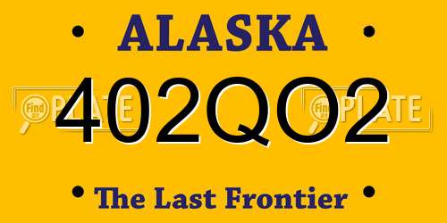402QO2 Alaska License Plate