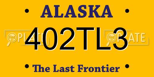 402TL3 Alaska License Plate