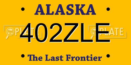 402ZLE Alaska License Plate