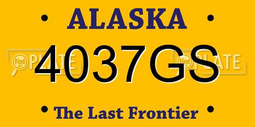 4037GS Alaska License Plate