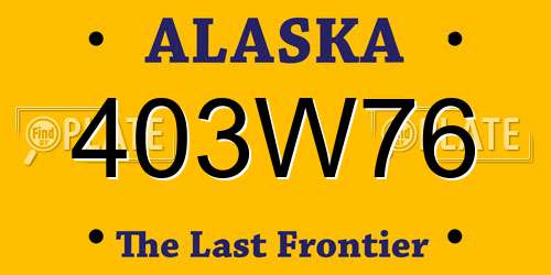 403W76 Alaska License Plate