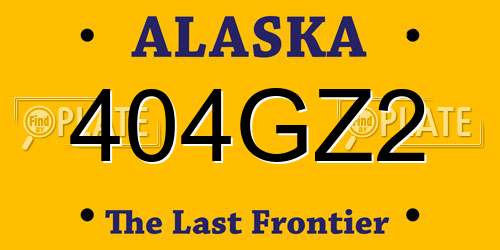 404GZ2 Alaska License Plate