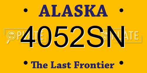 4052SN Alaska License Plate