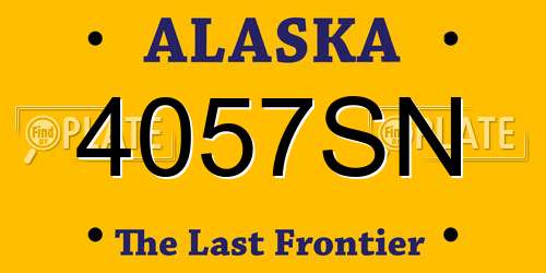 4057SN Alaska License Plate