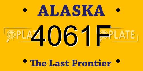 4061F Alaska License Plate