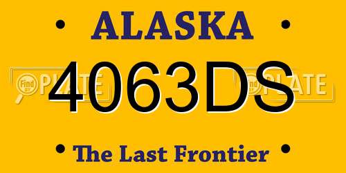 4063DS Alaska License Plate