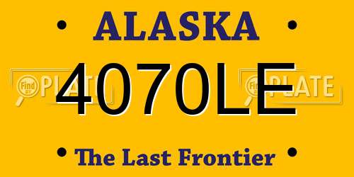 4070LE Alaska License Plate