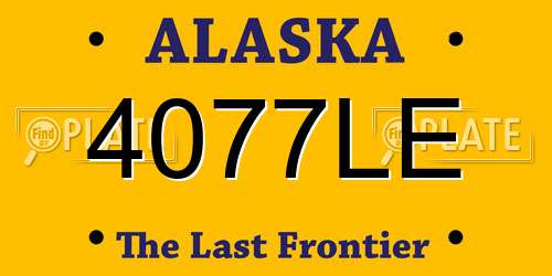 4077LE Alaska License Plate