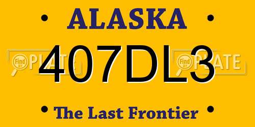 407DL3 Alaska License Plate