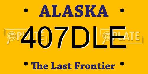 407DLE Alaska License Plate