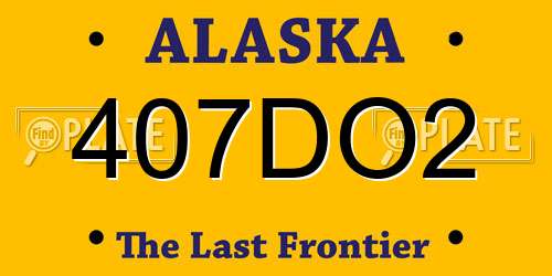 407DO2 Alaska License Plate