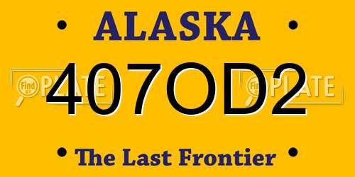 407OD2 Alaska License Plate