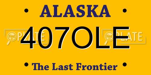 407OLE Alaska License Plate