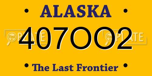 407OO2 Alaska License Plate