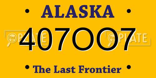 407OO7 Alaska License Plate