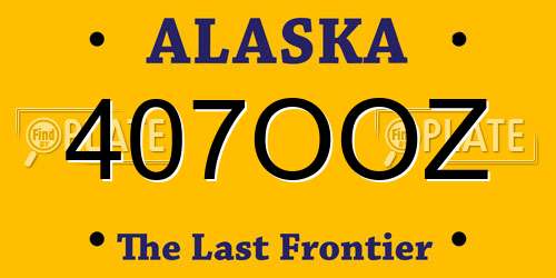 407OOZ Alaska License Plate