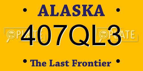 407QL3 Alaska License Plate
