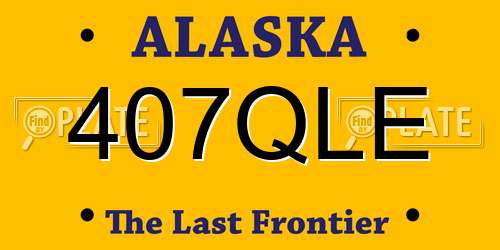 407QLE Alaska License Plate