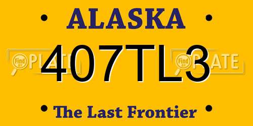 407TL3 Alaska License Plate