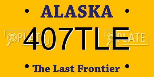 407TLE Alaska License Plate