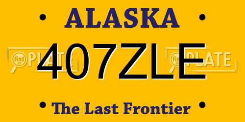 407ZLE Alaska License Plate