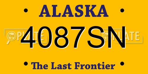 4087SN Alaska License Plate
