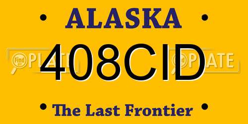 408CID Alaska License Plate