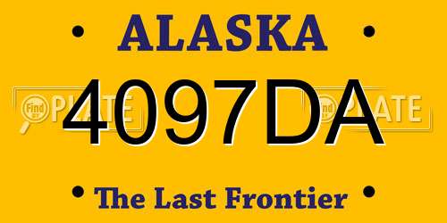 4097DA Alaska License Plate