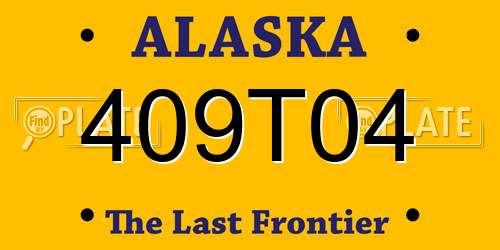 409T04 Alaska License Plate