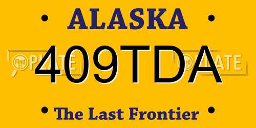 409TDA Alaska License Plate