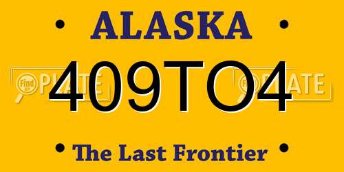 409TO4 Alaska License Plate