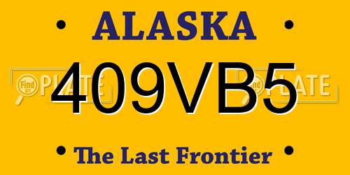 409VB5 Alaska License Plate