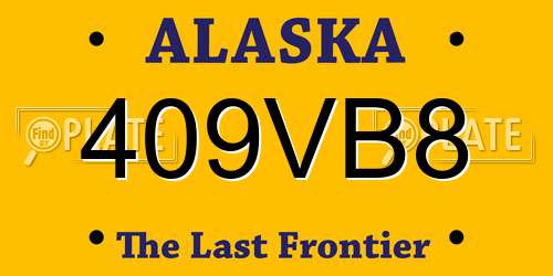 409VB8 Alaska License Plate