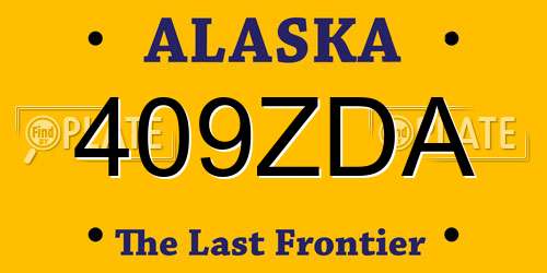 409ZDA Alaska License Plate