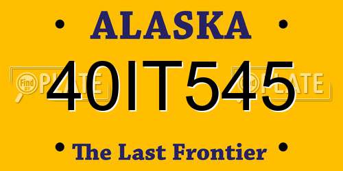 40IT545 Alaska License Plate