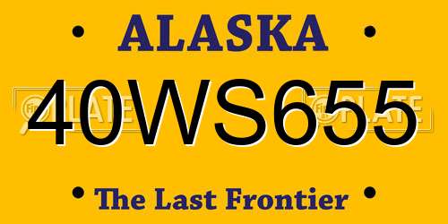 40WS655 Alaska License Plate