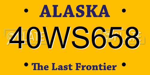 40WS658 Alaska License Plate
