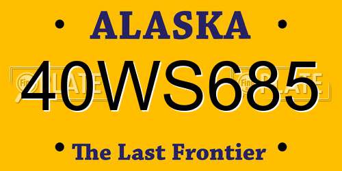 40WS685 Alaska License Plate