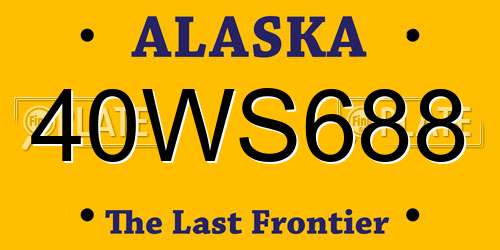 40WS688 Alaska License Plate
