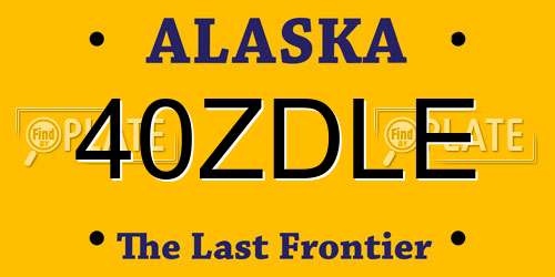 40ZDLE Alaska License Plate