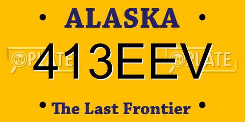 413EEV Alaska License Plate